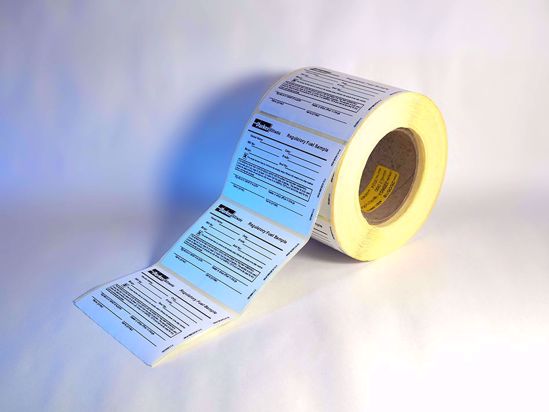 Roll of 1000 labels for fuel sample, MARPOL GL-approved.